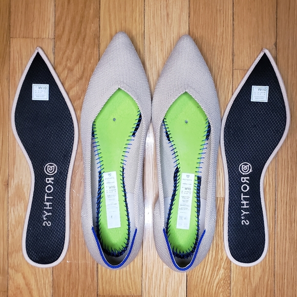 Rothy's Ecru Points - Size 10 - EUC (washable, sustainable, flats, beige) - Picture 2 of 5